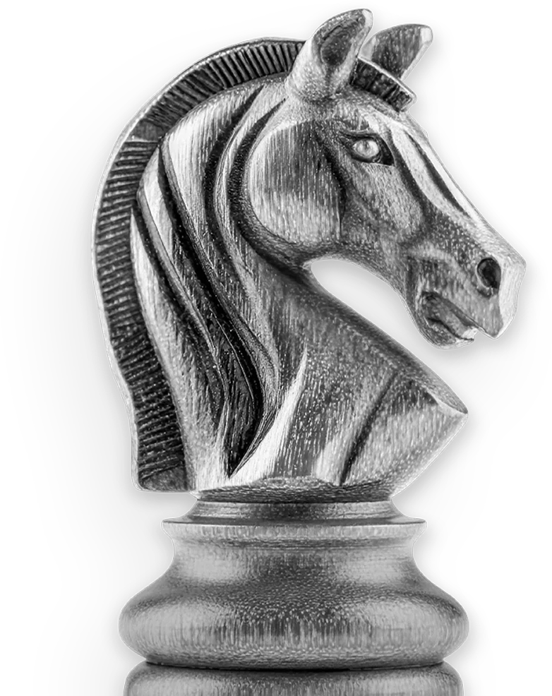 Chess knight sculpture symbolizing strategic decision-making in business transitions